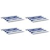 vidaXL Tuinstoelkussens 4 st gestreept 40x40x4 cm stof wit en blauw