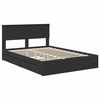 vidaXL Opslag bed met hoofdeinde Zwart 140 x 190 cm Bewerkt hout