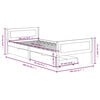 vidaXL Bedframe met 2 lades 100x200 cm massief grenenhout donkerbruin