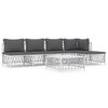 vidaXL 6-delige Loungeset met kussens staal wit