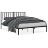 vidaXL Bedframe met hoofdbord metaal zwart 150x200 cm