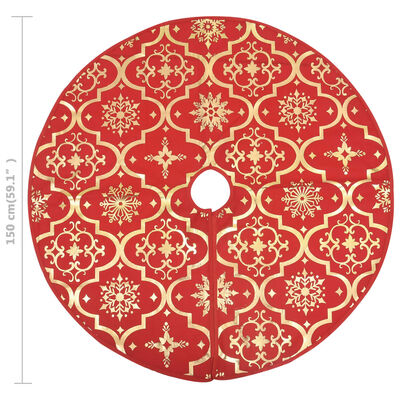 vidaXL Kerstboomrok luxe met sok 150 cm stof rood