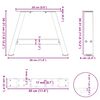 vidaXL Salontafelpoten 2 st A-vormig 30x(30-31) cm staal wit