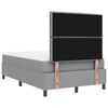 vidaXL Boxspring bed met matras met LED Lichtgrijs 120 x 190 cm Stof