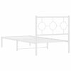 vidaXL Bedframe met hoofdbord metaal wit 90x190 cm