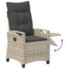 vidaXL Verstelbare tuinstoel Licht Grijs en Donker Grijs poly rattan