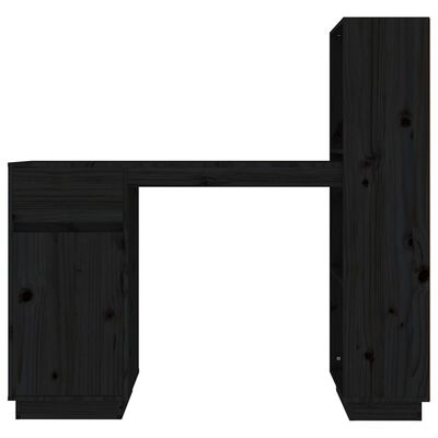 vidaXL Bureau 110x53x117 cm massief grenenhout zwart