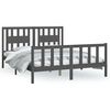 vidaXL Bedframe met hoofdbord massief grenenhout grijs 160x200 cm