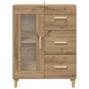 vidaXL Dressoir met lade Artisan Eiken 69,5 x 34 x 90 cm Bewerkt hout