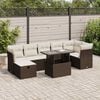 vidaXL 8-delige Loungeset met kussens poly rattan bruin