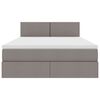 vidaXL Opbergbed met LED met matras met LED Taupe 140 x 200 cm Stof
