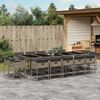 vidaXL 15-delige Tuinset met kussens poly rattan grijs
