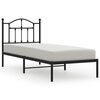 vidaXL Bedframe met hoofdbord metaal zwart 90x200 cm