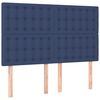 vidaXL Boxspring met matras en LED stof blauw 140x200 cm
