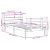 vidaXL Bedframe met hoofdbord massief grenenhout wasbruin 75x190 cm
