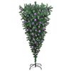 vidaXL Zijwaarts kunstkerstboom met ballenset Groen 180 cm PVC
