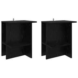 vidaXL Salontafel 2 pcs Zwart eiken 40 x 30 x 49 cm Bewerkt hout
