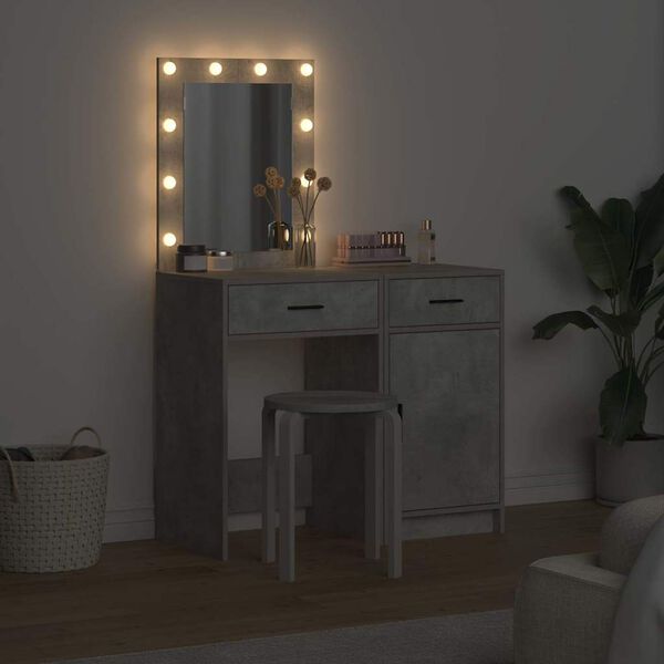 vidaXL Plafondtafel met lade 2 pcs Grijs 50 x 41 x 135 cm Bewerkt hout