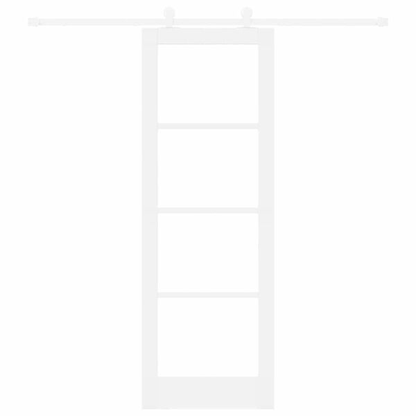 vidaXL Schuifdeur ORKDAL Wit 73,5 x 211 cm Massief grenenhout en glas