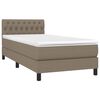 vidaXL Boxspring met matras en LED stof taupe 100x200 cm