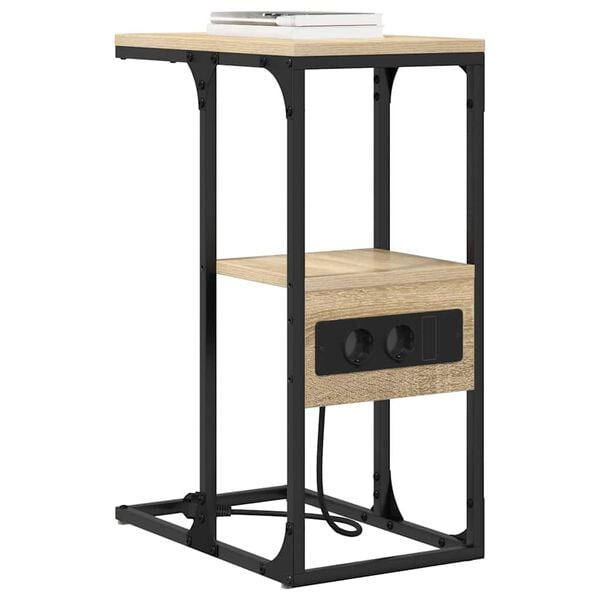 vidaXL Nachtkastje Sonoma eiken 41.5 x 26 x 60.5 cm Bewerkt hout