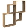 vidaXL Wandschap 80x15x78,5 cm bewerkt hout artisanaal eikenkleurig