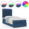 vidaXL Bed poef met matras en LED's 100x200 cm stof blauw