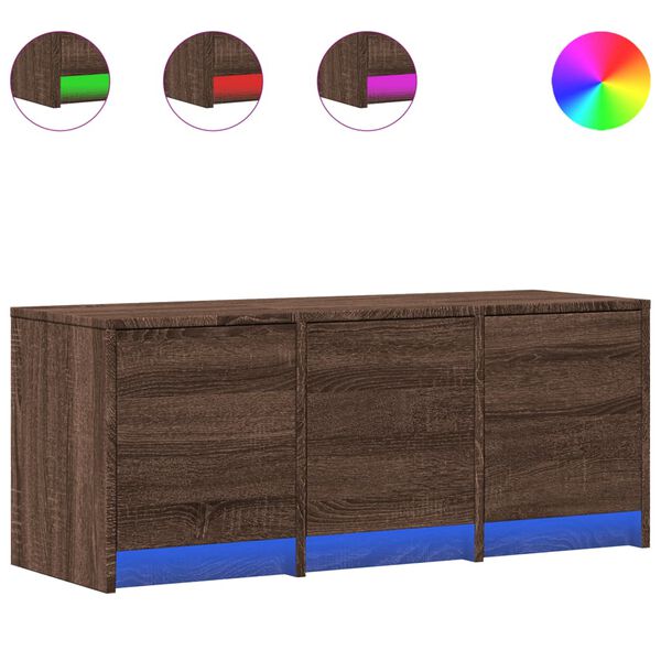 vidaXL Tv-meubel met LED 97x34x40 cm bewerkt hout bruin eikenkleurig