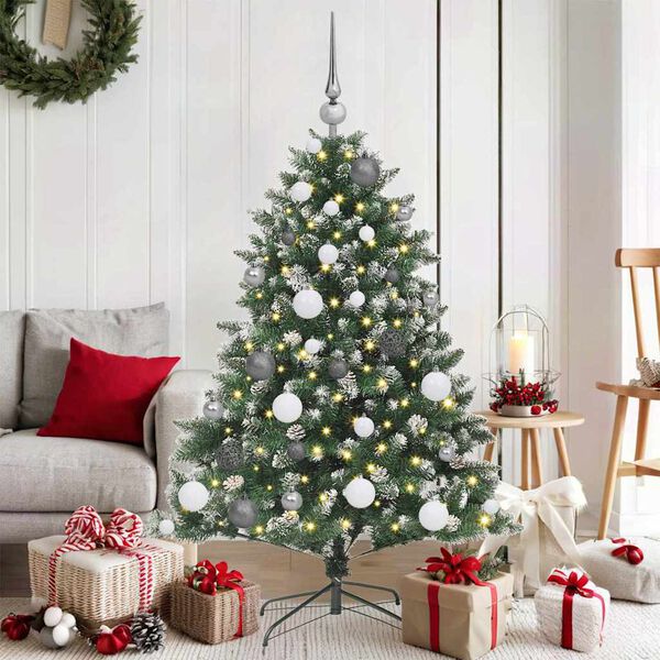 vidaXL Kunstkerstboom met 150 LED Groen 120 cm PVC en Plastic en Staal