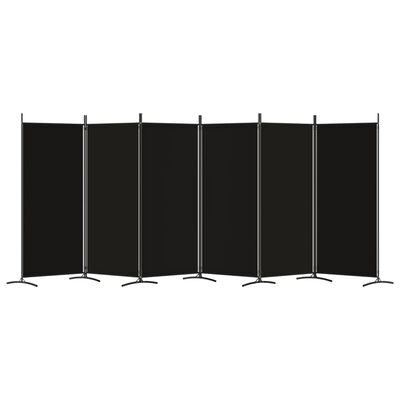 vidaXL Kamerscherm met 6 panelen 520x180 cm stof zwart