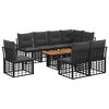 vidaXL Tuinbankenset 9 st Zwart en Donkergrijs poly rattan