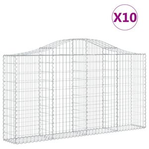 vidaXL Schanskorven 10 st gewelfd 200x30x100/120 cm ijzer