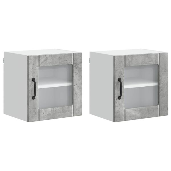 vidaXL Keukenkast Lucca 2 pcs Beton Grijs 40 x 31 x 40 cm Bewerkt hout