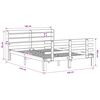 vidaXL Bedframe met hoofdbord massief grenenhout wasbruin 150x200 cm