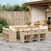 vidaXL 11-delige Tuinset met kussens poly rattan beige