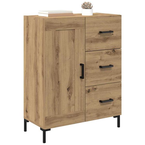 vidaXL Dressoir artisanaal eikenkleurig 69.5 x 34 x 90 cm Bewerkt hout