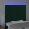 vidaXL Hoofdbord LED 90x5x118/128 cm fluweel donkergroen