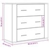 vidaXL Dressoir 80x33x70 cm bewerkt hout oud houtkleurig