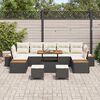 vidaXL Tuin Sofa Set met kussen 10 pcs Zwart Poly riet