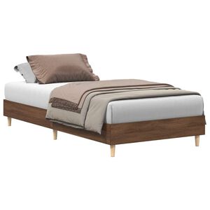 vidaXL Bedframe zonder matras 100x200 cm spaanplaat bruin eikenkleurig