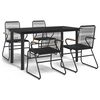 vidaXL 5-delige Tuinset PVC-rattan zwart