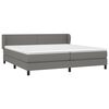 vidaXL Boxspring met matras stof donkergrijs 200x200 cm