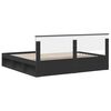 vidaXL Bedframe met hoofdeinde Zwart 200 x 200 cm Massief grenenhout