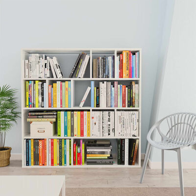 vidaXL Kamerscherm/boekenkast 110x24x110 cm bewerkt hout hoogglans wit