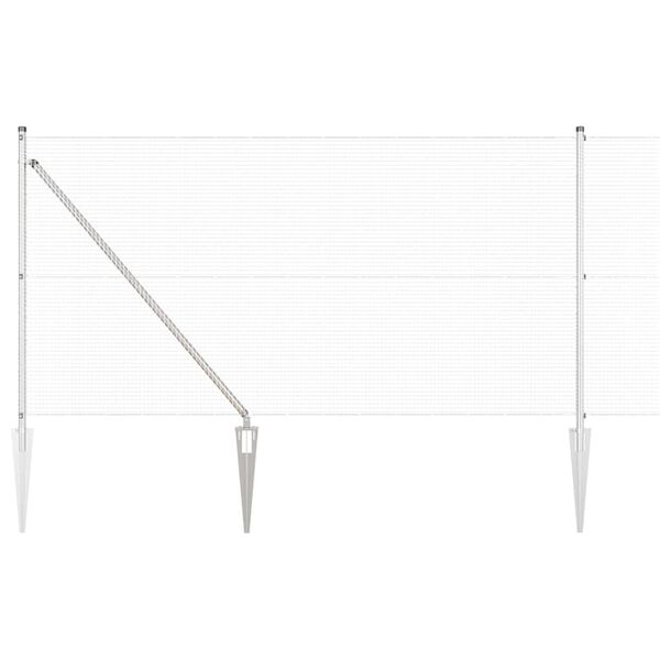 vidaXL Afrasteringspaal Zilver 50 x 1 m (16 x 16 mm gaas) Staal