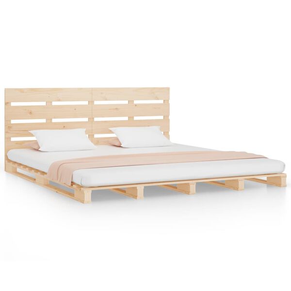 vidaXL Bedframe zonder matras massief grenenhout 140x190 cm