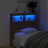 vidaXL Hoofdbordkast met LED-verlichting 100x17x102 cm bruin eiken