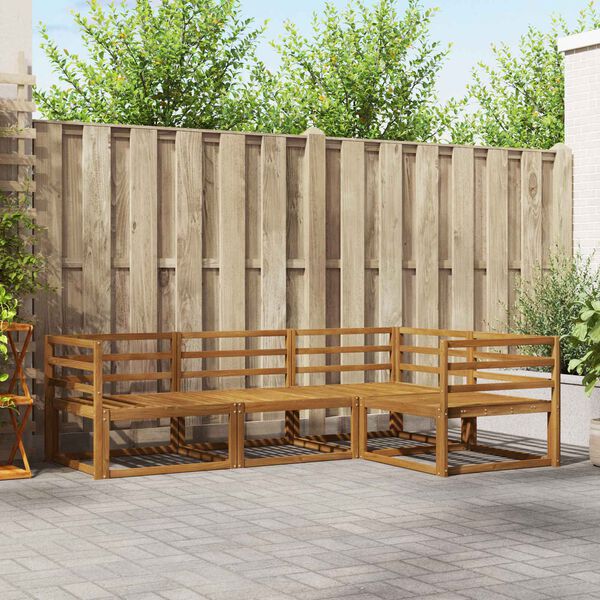 vidaXL Buiten bankenset 4 pcs Naturel Massief Acaciahout
