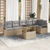 vidaXL Tuin Sofa Set met opslag 7 pcs Beige Poly riet