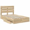 vidaXL Opslag bed met lade Sonoma Eiken 120 x 190 cm Bewerkt hout
